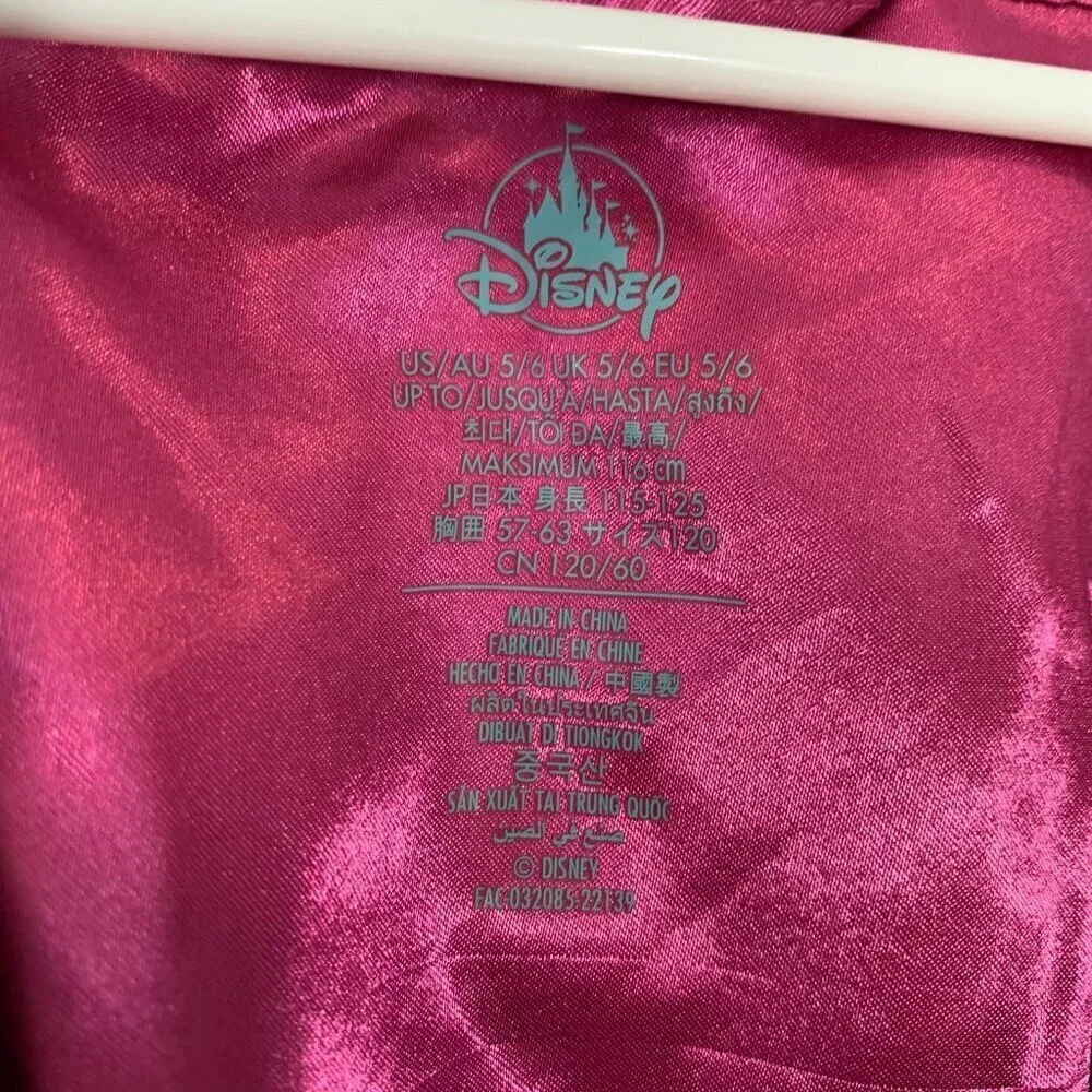 5/$25 Disney Robe Kids Size 5/6 Teal Pink Abstract‎ Floral Satin Wrap Loungewear